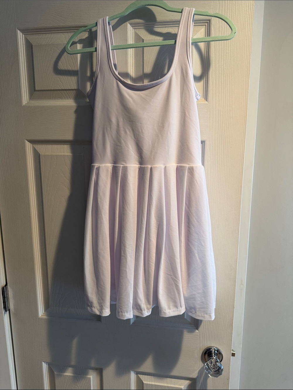 Women’s white with hint of Light Pink Scoop Neck tennis/pickleball dress